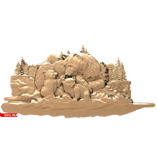 Медвежья семья | STL - 3D модель для ЧПУ